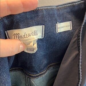 Madewell Dark Blue Denim Maternity Jeans with Black Panel